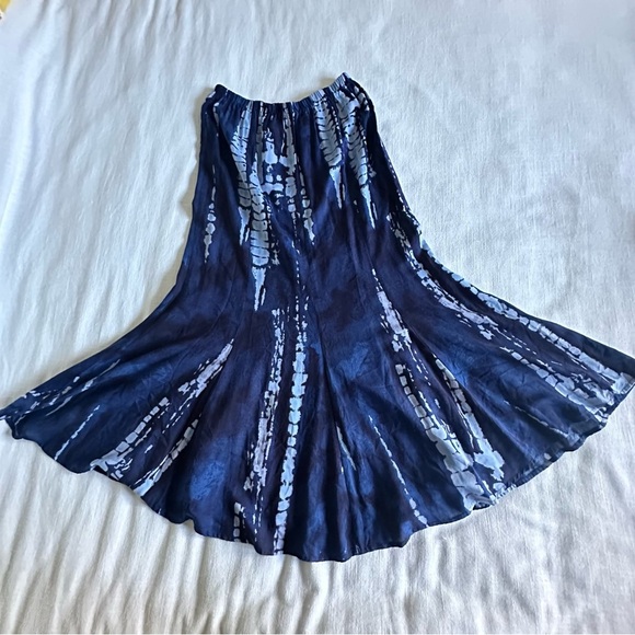 Vtg Karibo Womens Tie Dye Pull On Midi Skirt Sz 8 Whimsigoth Dark Fairy Hippie - Picture 4 of 9